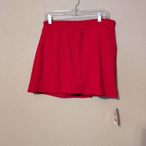 Lands' End Red Mini Skater Skirt for Casual and Athletic Wear